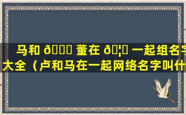 马和 🐈 董在 🦊 一起组名字大全（卢和马在一起网络名字叫什么）